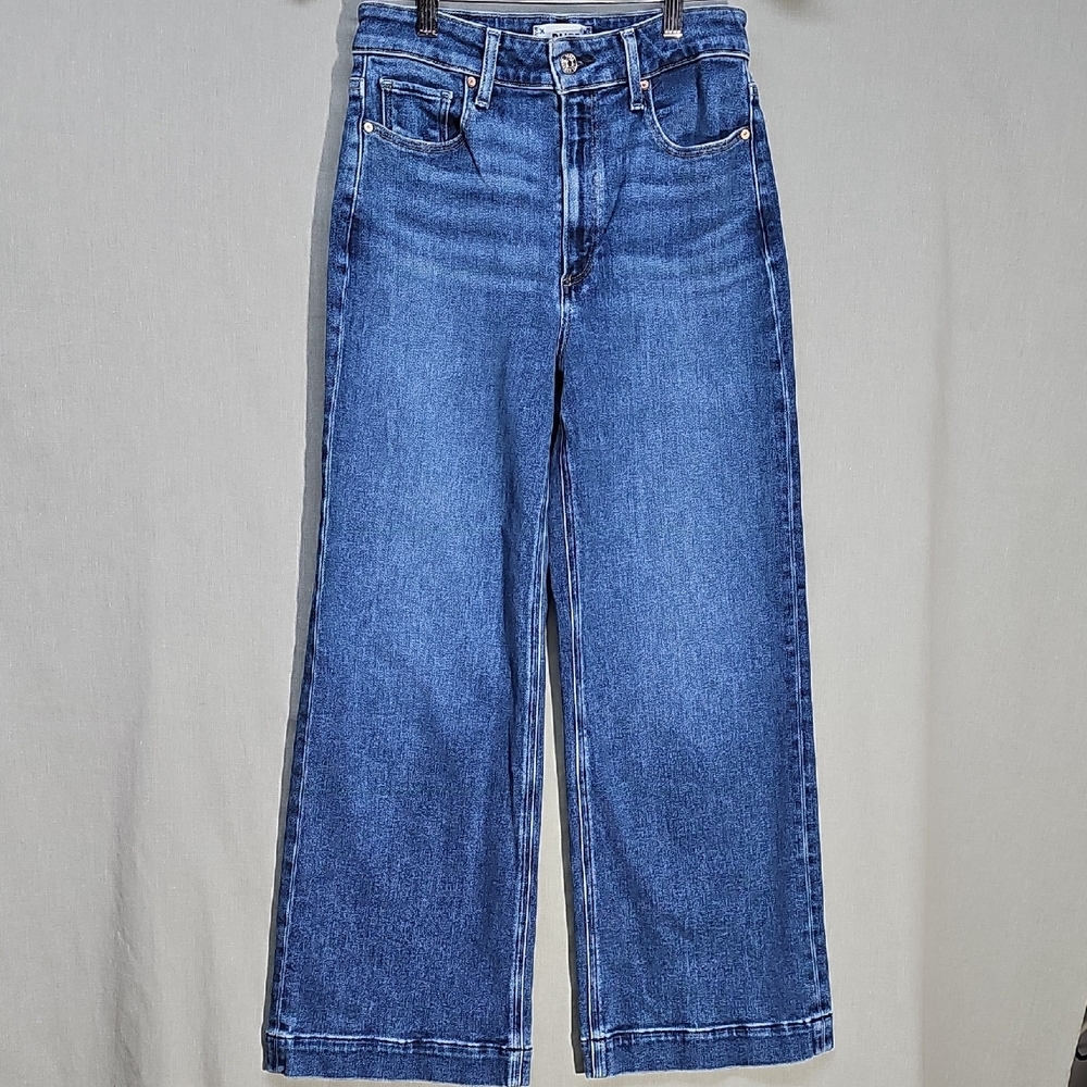 PAIGE Classic Blue Wide Leg Jeans